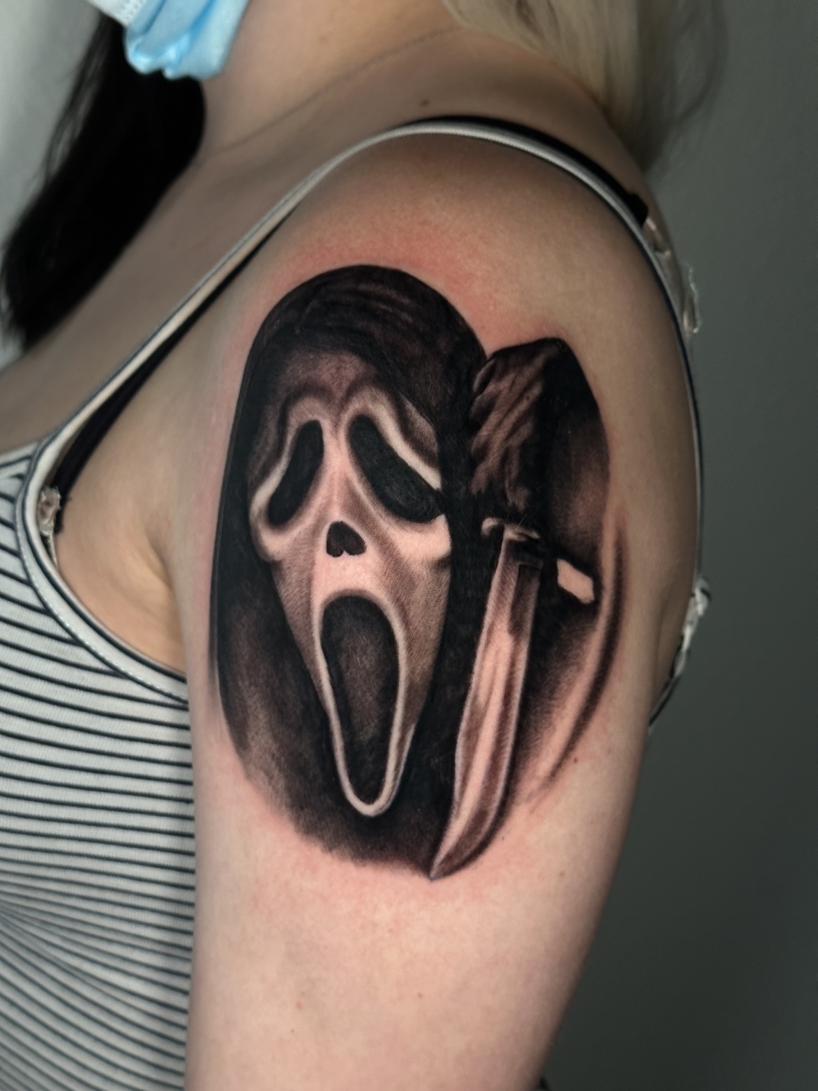 Ghostface horror portrait tattoo