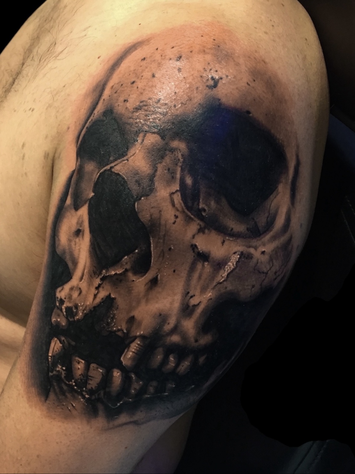 Realism skull tattoo